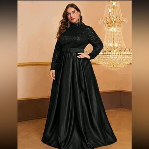 NWT black sequin gown 4xl measurements in pic